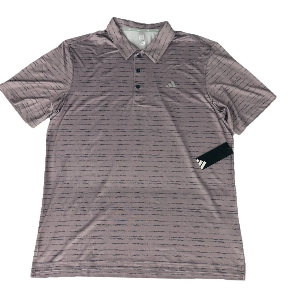 Adidas Men'sUltimate 365 Mesh Glimer Print Golf Polo Short Sleeve Shirt SZ L New